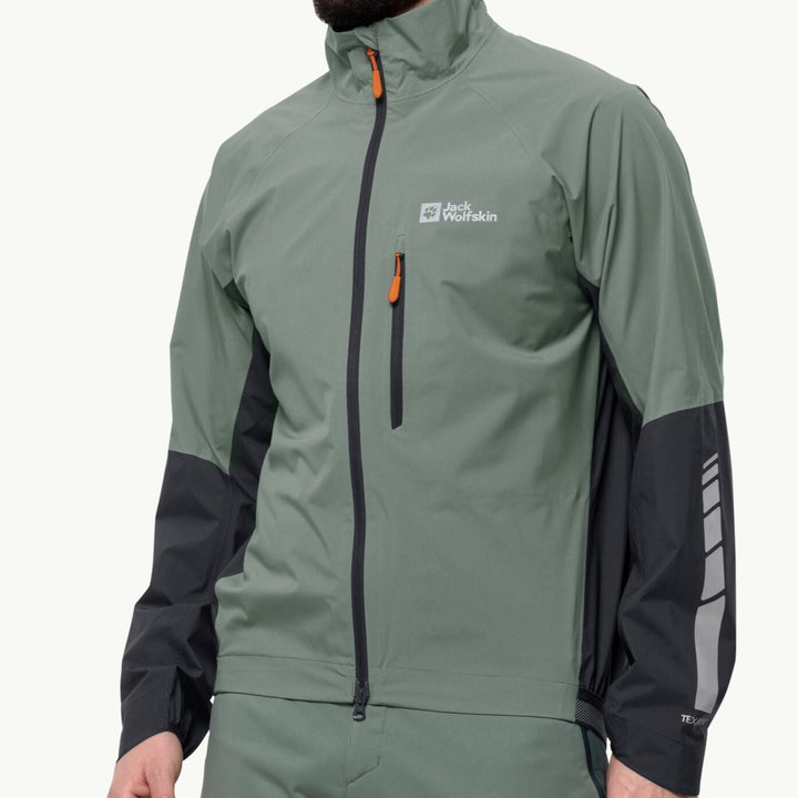 Jack Wolfskin Morobbia 2.5l Jkt M, Fahrrad-Regenjacke Herren, hedge green