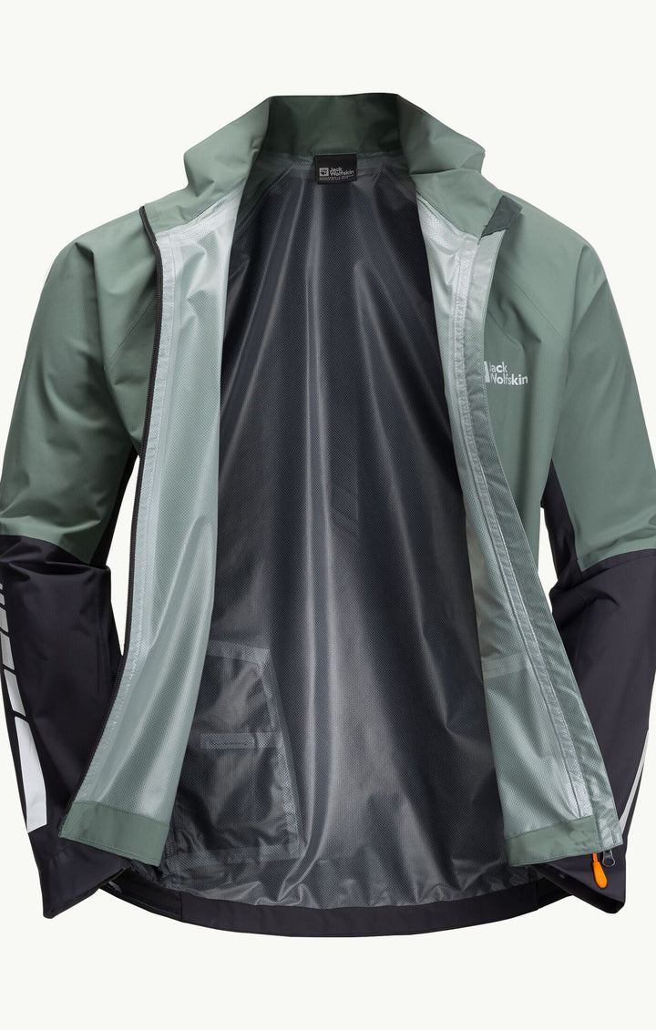 Jack Wolfskin Morobbia 2.5l Jkt M, Fahrrad-Regenjacke Herren, hedge green