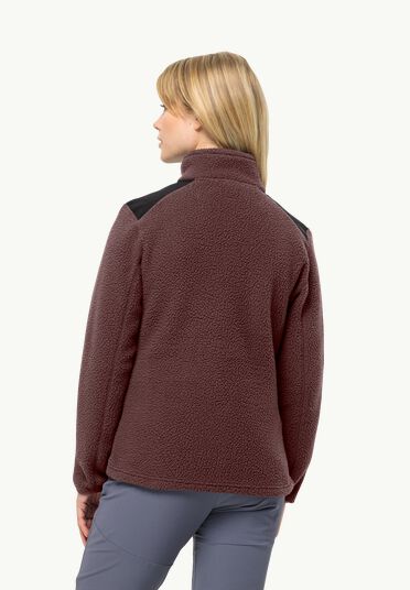 Jack Wolfskin Kammweg Pile Fz W, Trekking-Fleecejacke Damen, dark maroon