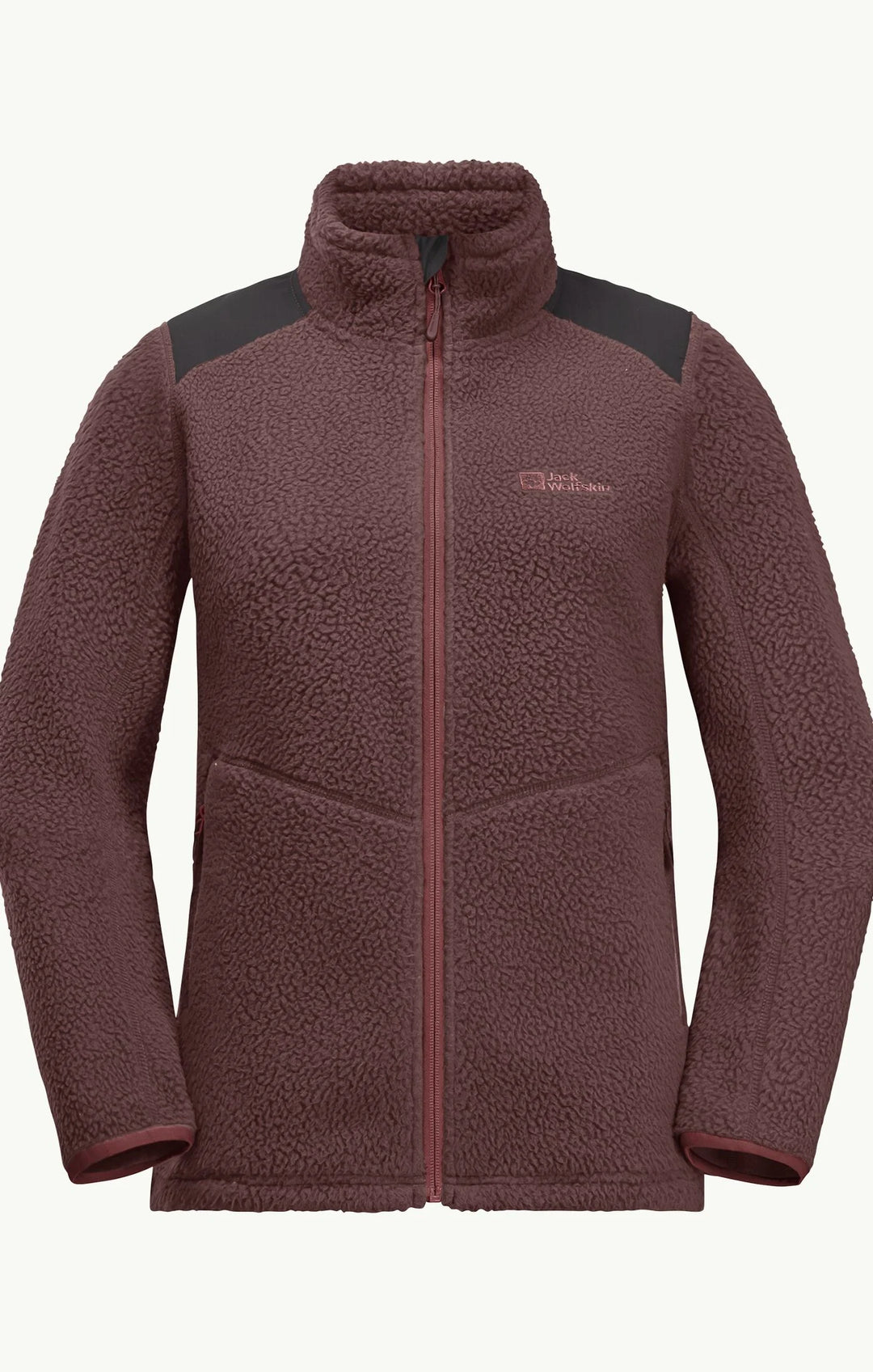 Jack Wolfskin Kammweg Pile Fz W, Trekking-Fleecejacke Damen, dark maroon