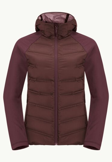 Jack Wolfskin Tasman Down Hybrid W, Daunenjacke Damen, dark maroon