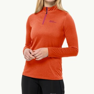 Jack Wolfskin Sky Thermal Hz W, Langarm Funktionsshirt Damen, blood orange