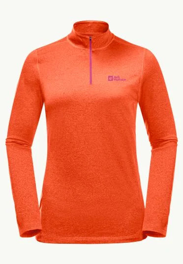 Jack Wolfskin Sky Thermal Hz W, Langarm Funktionsshirt Damen, blood orange