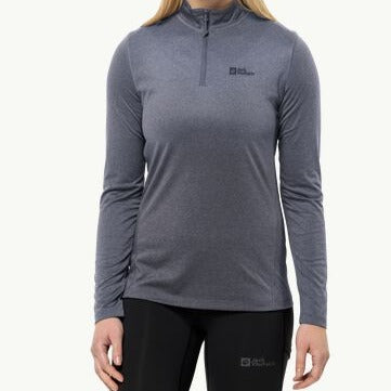 Jack Wolfskin Sky Thermal Hz W, Langarm Funktionsshirt Damen, dolphin