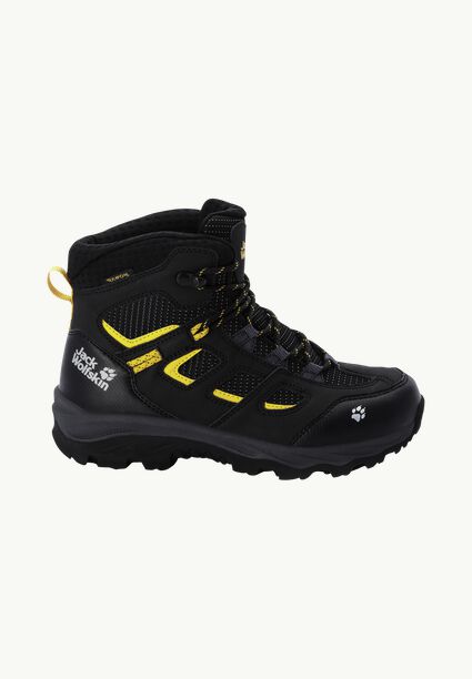 Jack Wolfskin VOJO Texapore Mid Wasserdichte Wanderschuhe Kinder, black / burly yellow