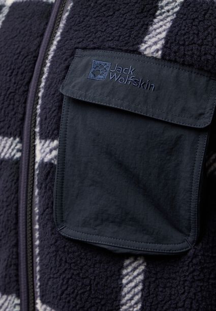 Jack Wolfskin FELSLICHT Check Jkt M  Fleecejacke Herren, dark navy