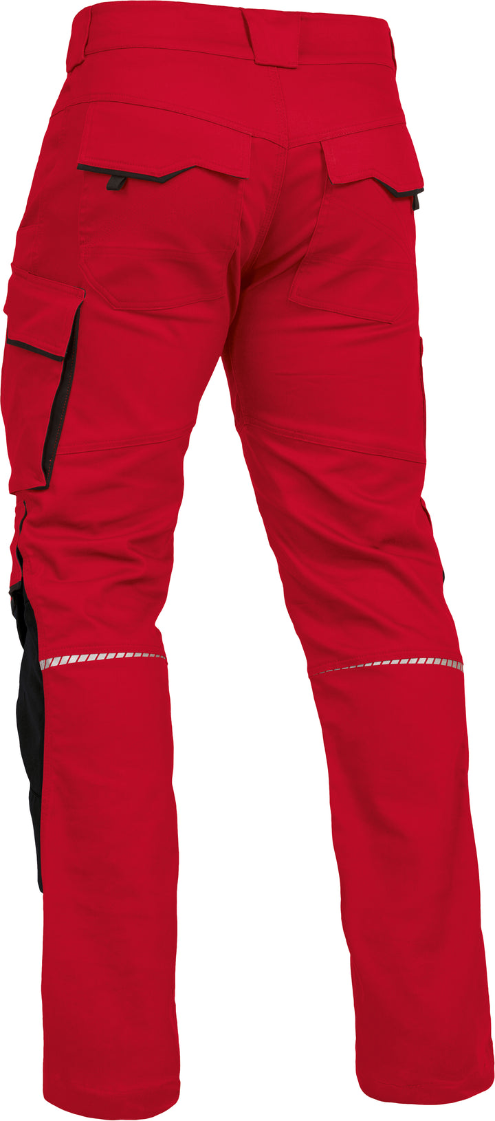 LEIBWÄCHTER Arbeitshose Flex-Line Herren, Bundhose, rot-schwarz