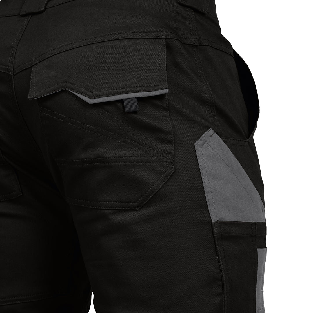 LEIBWÄCHTER Arbeitshose Flex-Line Herren, Bundhose, schwarz-grau