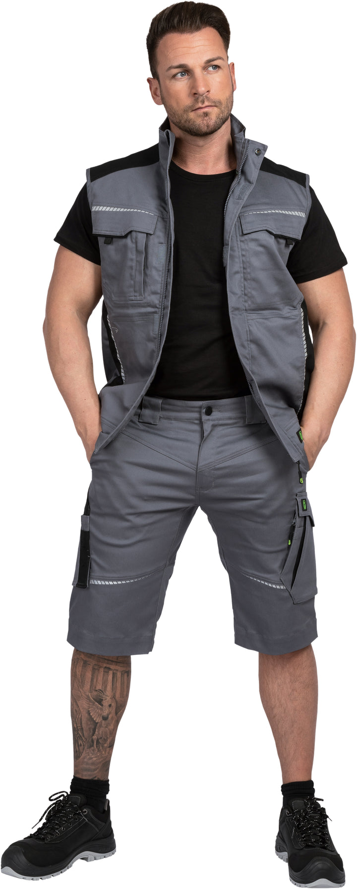 LEIBWÄCHTER Shorts Flex-Line Herren, grau-schwarz