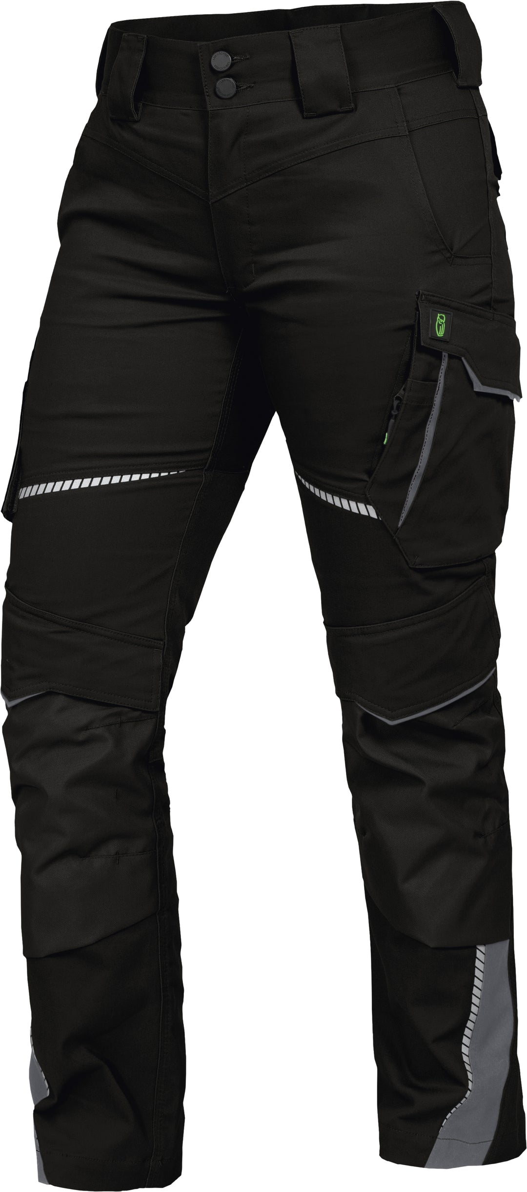 LEIBWÄCHTER Arbeitshose Flex-Line Damen, Bundhose, schwarz/grau