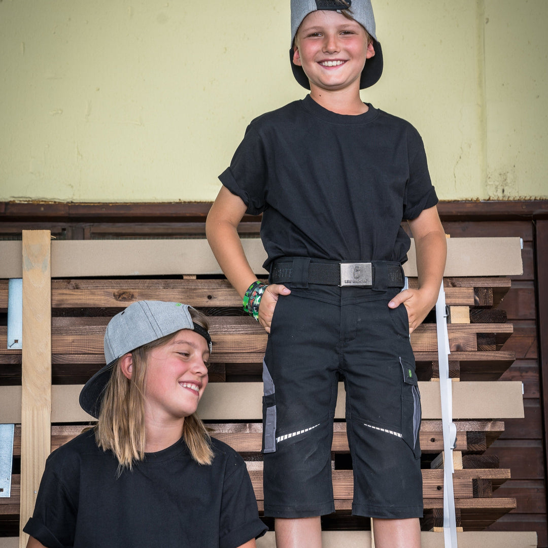 LEIBWÄCHTER Shorts Kids, schwarz-grau