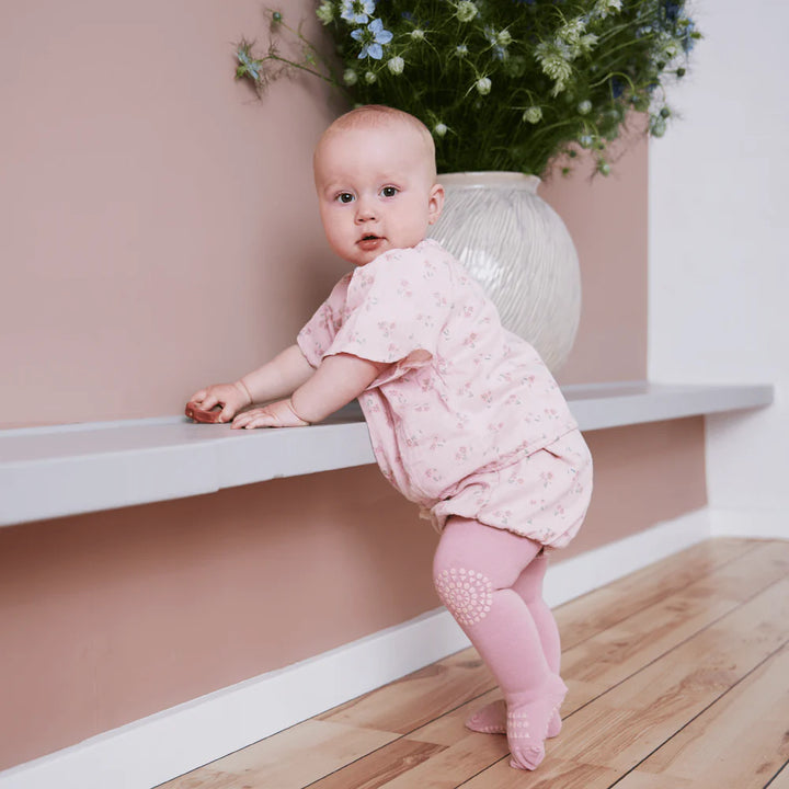 GoBabyGo Krabbel Strumphosen Bio-Baumwolle - Dusty rose