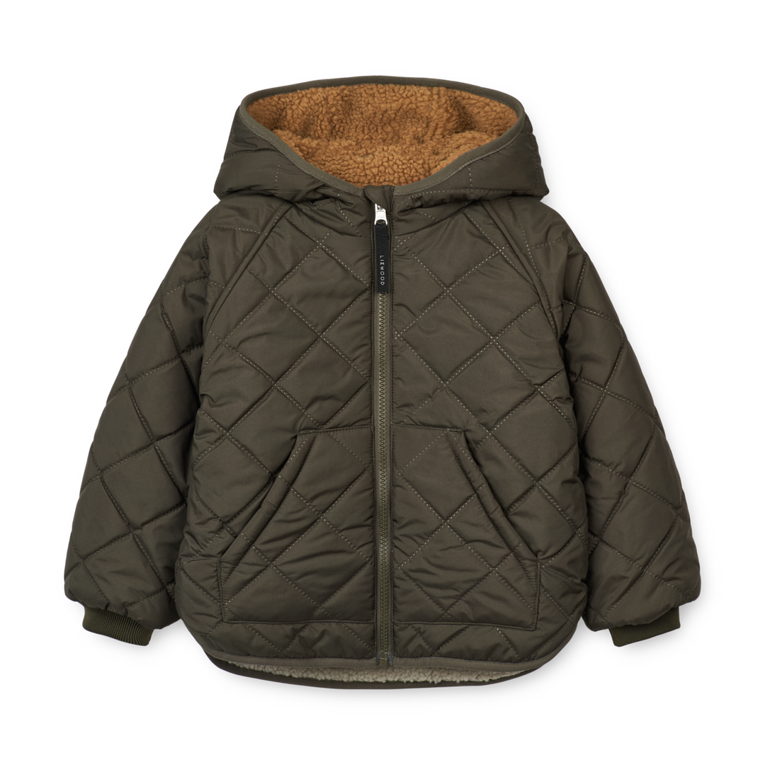 LIEWOOD Jackson wendbare Fleecejacke - Army brown mix