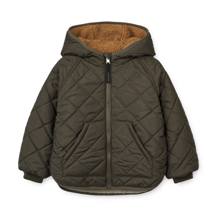 LIEWOOD Jackson wendbare Fleecejacke - Army brown mix