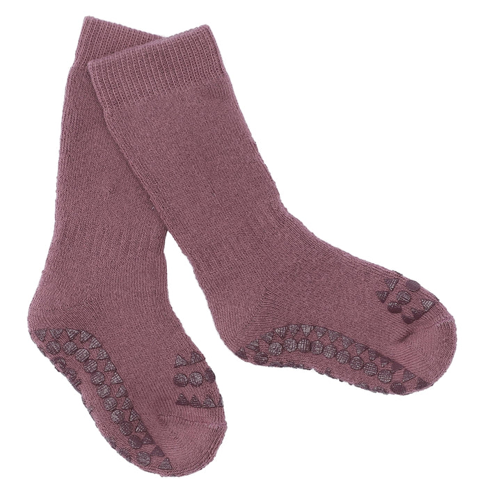 GoBabyGo Rutschfeste Socken Bio-Baumwolle - Misty plum