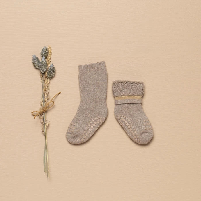 GoBabyGo Rutschfeste Socken Bio-Baumwolle - Sand