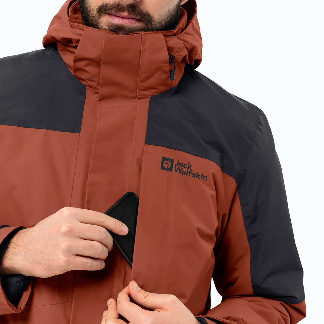 Jack Wolfskin Romberg 3in1 Jkt M, 3 in 1 Jacke Herren, carmine