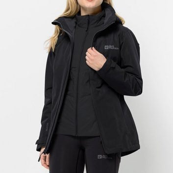 Jack Wolfskin Bergland 3in1 Jkt W, 3 in 1 Jacke Damen, black