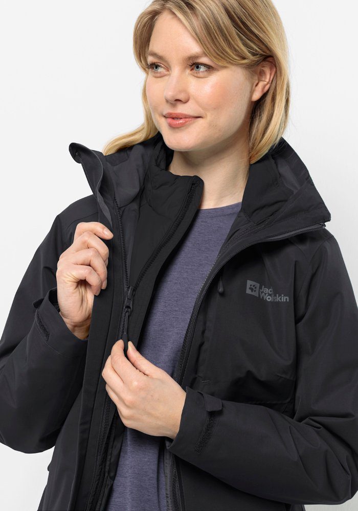 Jack Wolfskin Bergland 3in1 Jkt W, 3 in 1 Jacke Damen, black