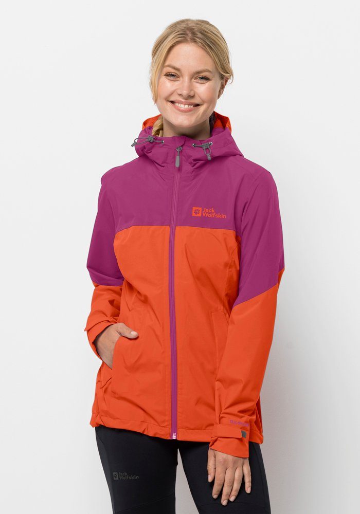 Jack Wolfskin Weiltal 2l Jkt W, Regenjacke Damen, vibrant orange