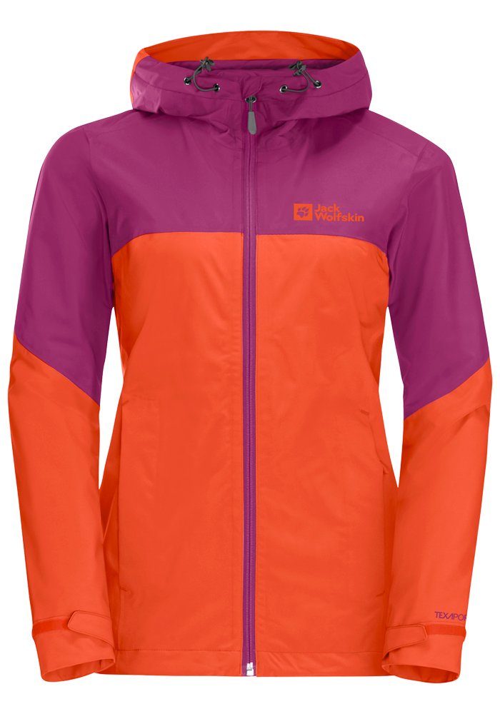 Jack Wolfskin Weiltal 2l Jkt W, Regenjacke Damen, vibrant orange